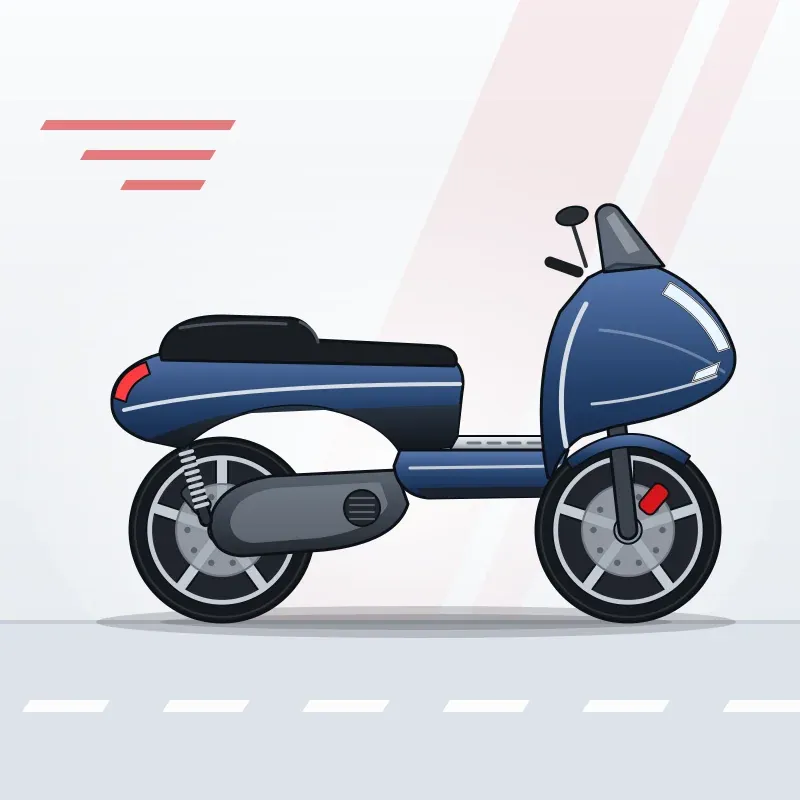 Ilustrasi Honda PCX 160 (Bekas 2022), skuter matic warna biru dongker dengan aksen silver, tampak samping
